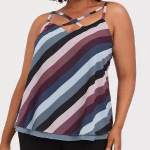 Torrid SOPHIE - MULTI STRIPE CHIFFON STRAPPY DOUBLE LAYER SWING CAMI